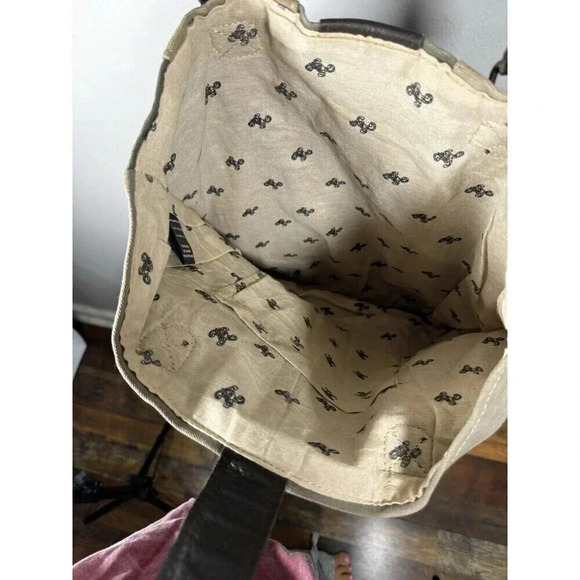 Vintage Addiction Patchwork Tote Canvas & Leather Tote Bag Purse - Picture 5 of 9